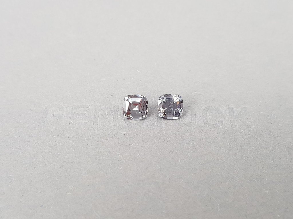 Pair of gray-violet cushion-cut Burmese spinel 2.41 ct Image №1