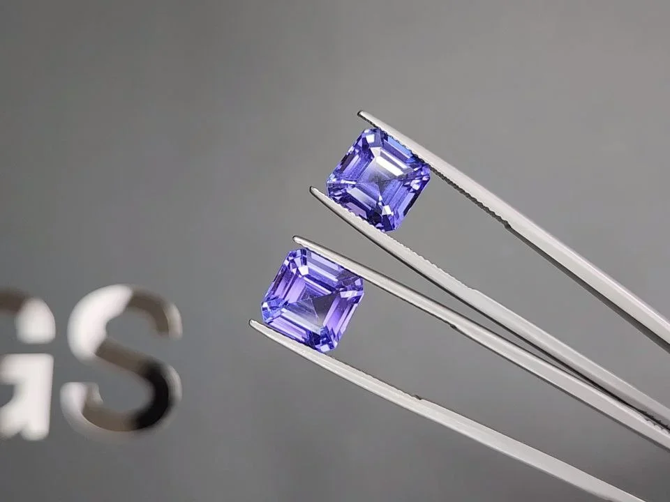 Paar tansanite im asscher-schliff 9,33 karat, Tansania  Image №3