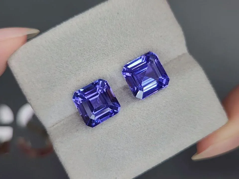 Paar tansanite im asscher-schliff 9,33 karat, Tansania  Image №4