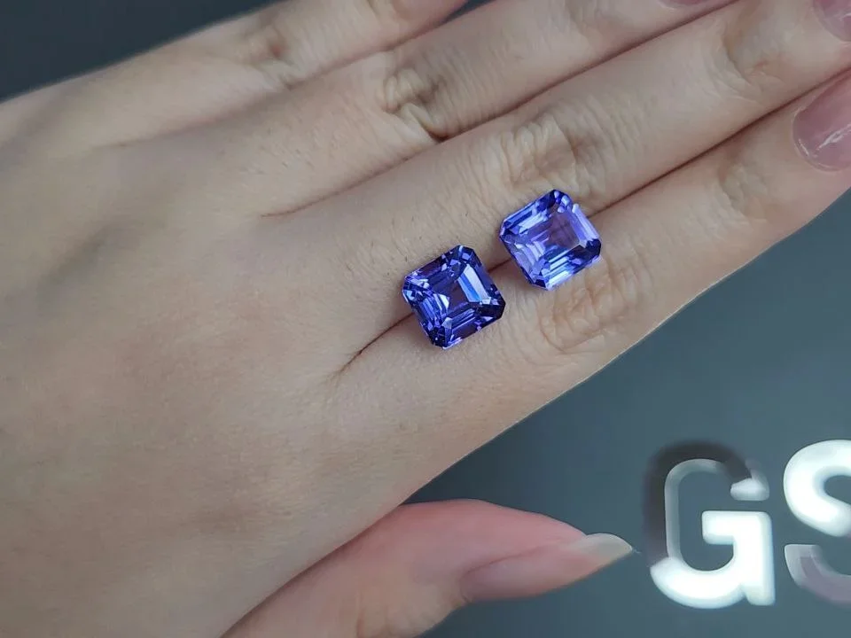 Paar tansanite im asscher-schliff 9,33 karat, Tansania  Image №2