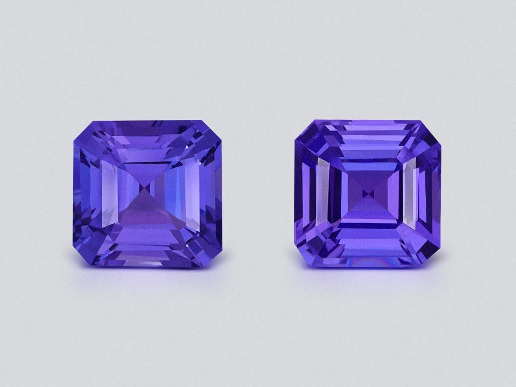 Paar tansanite im asscher-schliff 9,33 karat, Tansania  Image №1