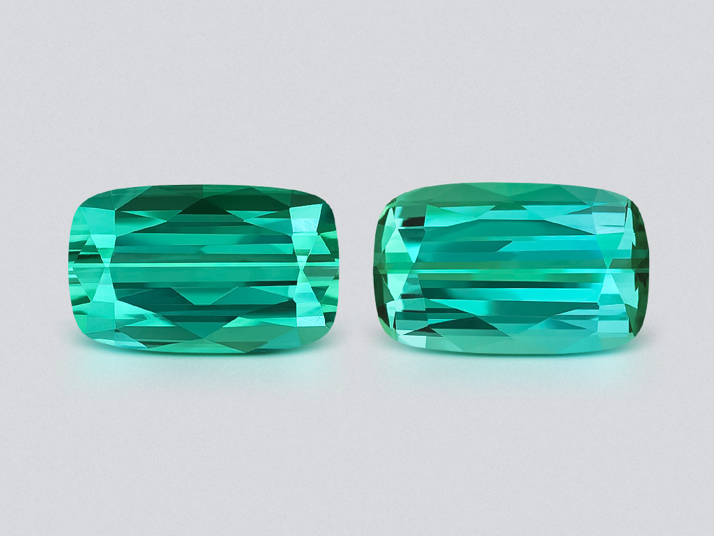 Par de turmalinas Laguna talla cojín de 17,51 quilates, África Image №1