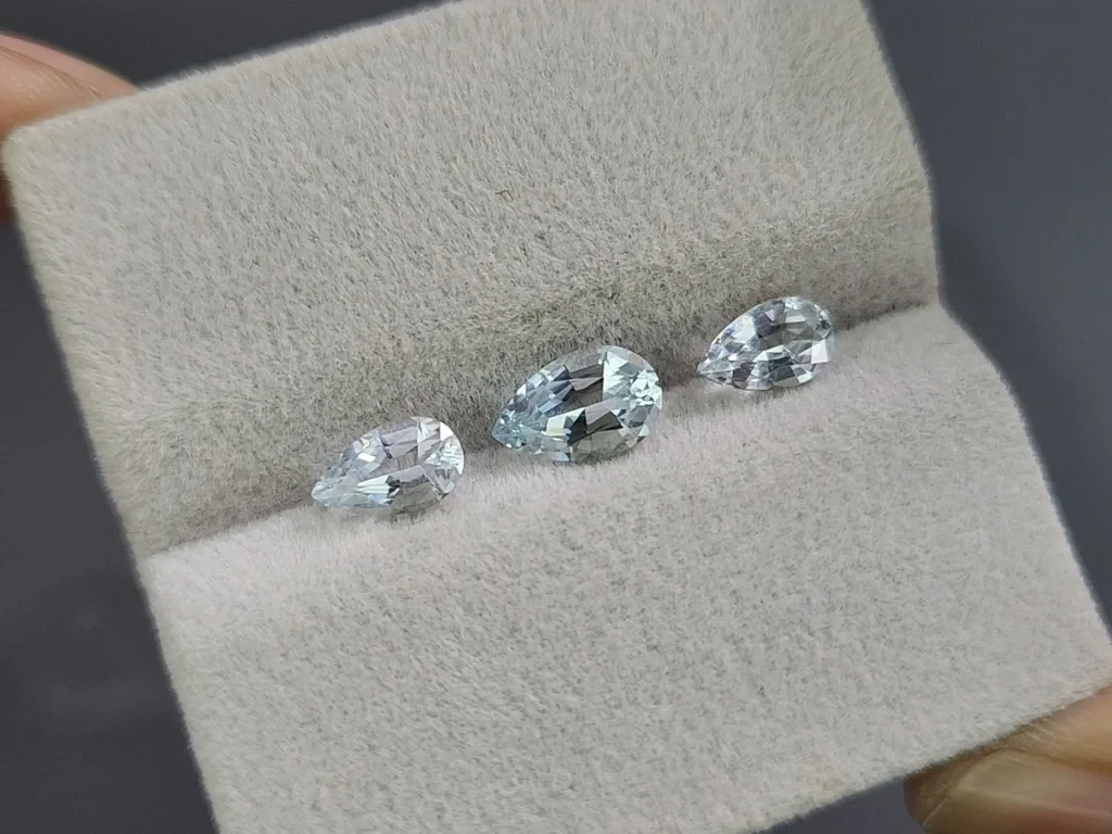 Set of aquamarines pear cut 1.81 carats, Madagascar Image №5