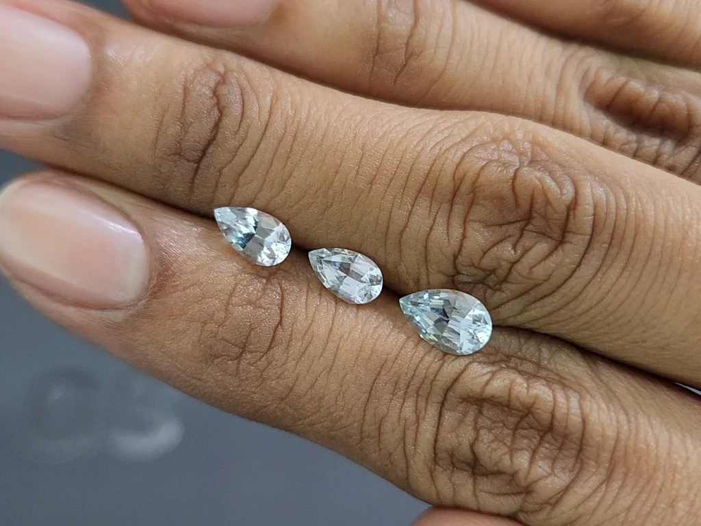 Set of aquamarines pear cut 1.81 carats, Madagascar Image №2