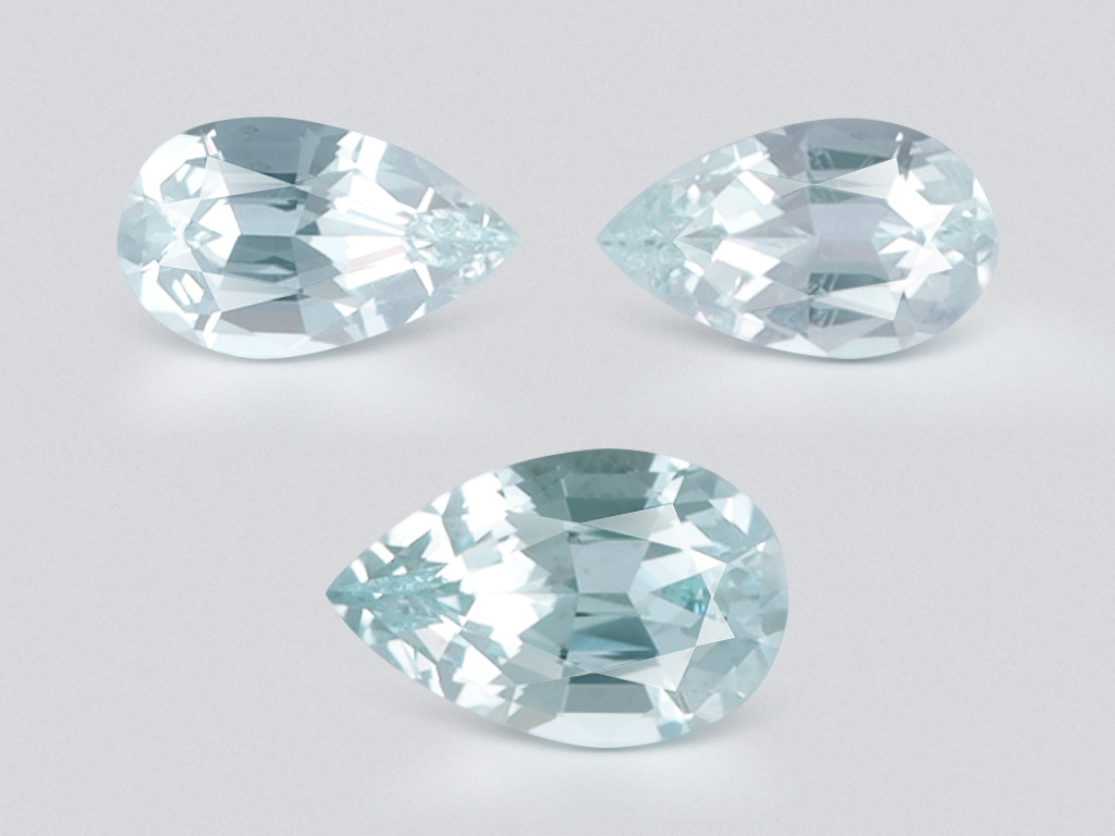 Set of aquamarines pear cut 1.81 carats, Madagascar Image №1