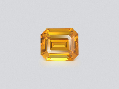 Sapphire orange yellow emerald cut 7.08 carats, Sri Lanka photo