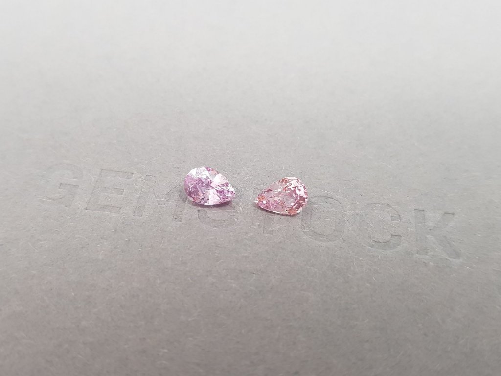 Pair of unheated pink sapphires 1.39 ct, Madagascar Image №3