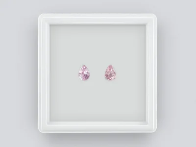 Paire de saphirs roses brillants non chauffés 1,39 ct, Madagascar photo