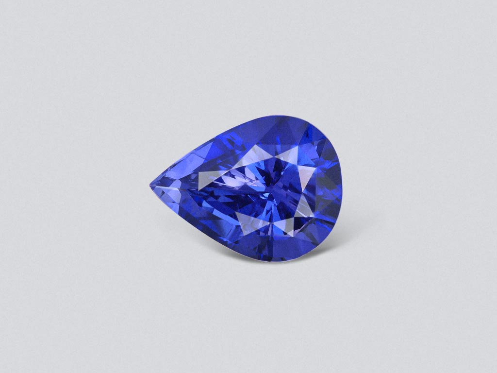 Electric blue sapphire 3.57 carats in pear shape, Sri Lanka Image №1