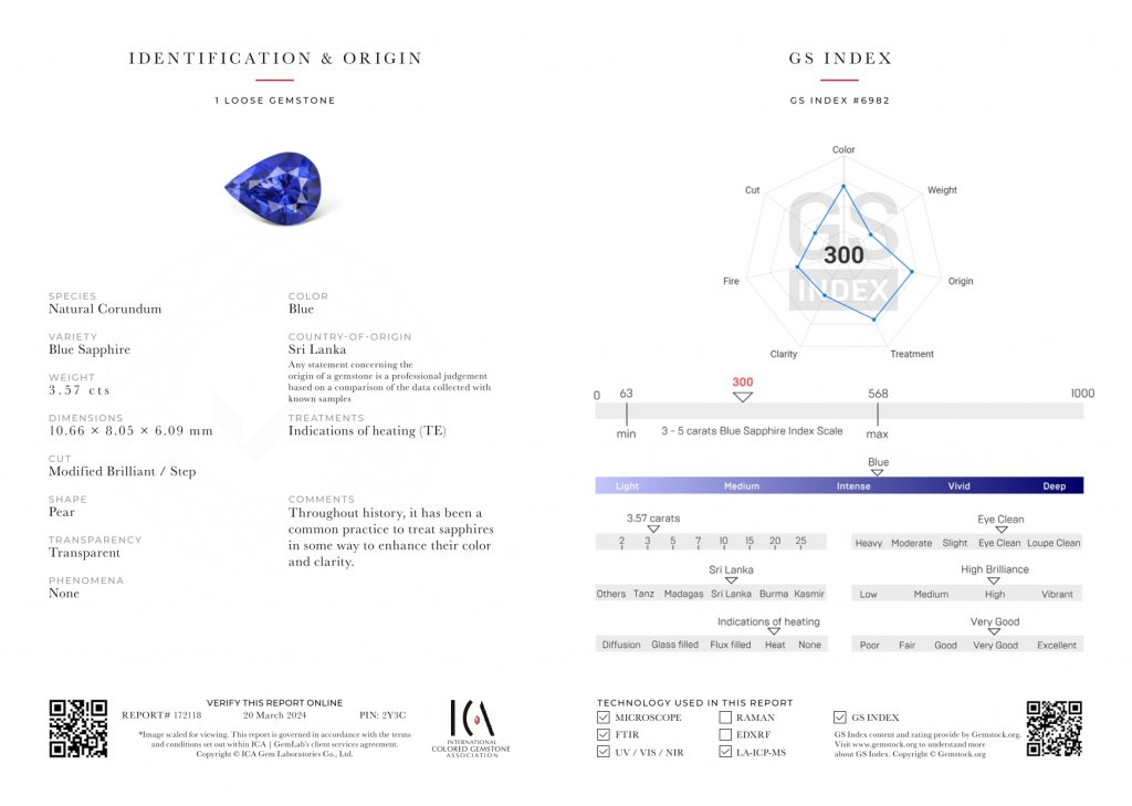 Electric blue sapphire 3.57 carats in pear shape, Sri Lanka Image №6