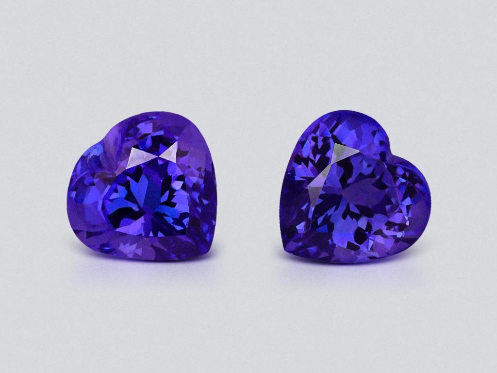 Paar herzgeschliffene tansanite 4,47 karat, Tansania  Image №1