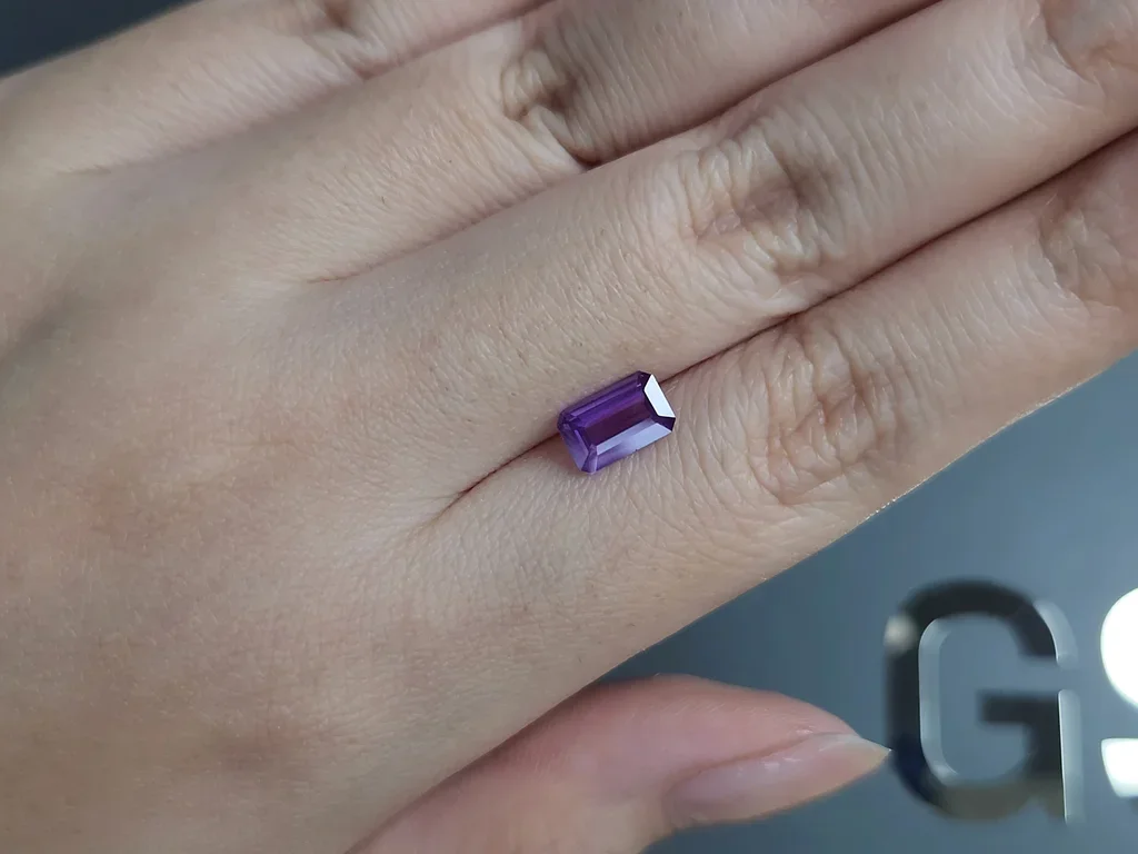 Unbeheizter saphir violetter im achteckschliff 1,14 carats, Sri Lanka Image №2