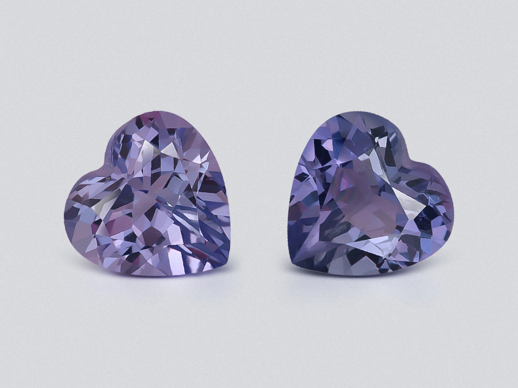 Pair of tanzanites heart shape 1.93 carats, Tanzania Image №1