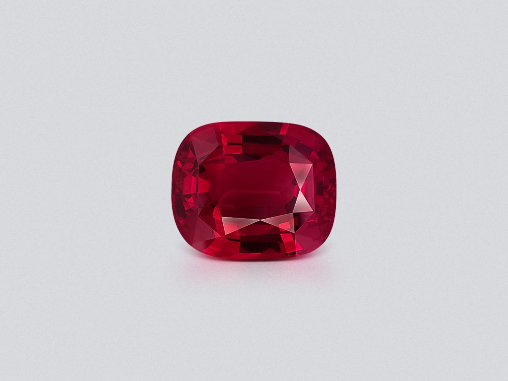 Investment grade Vibrant Pigeon Blood ruby cushion cut 14.05 carats, Madagascar (GRS, AGL, SSEF) Image №1