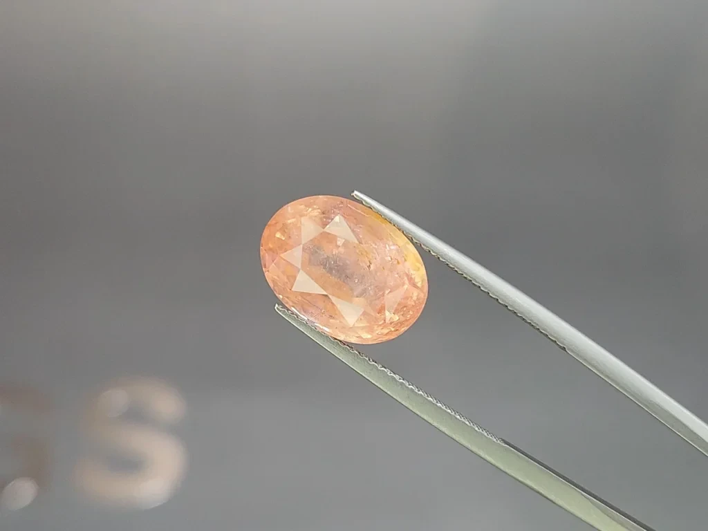 Onverhitte Padparadscha saffier oval geslepen 10,90 karat, Sri Lanka Image №3