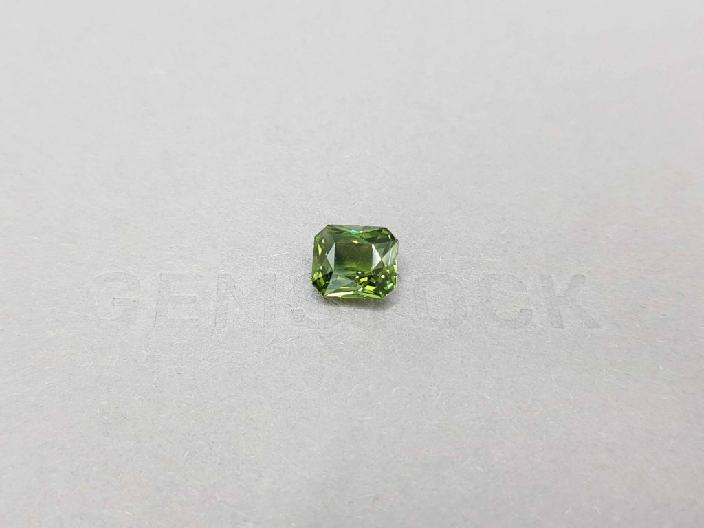 Cushion cut green sapphire from Tanzania 3.10 ct Image №1