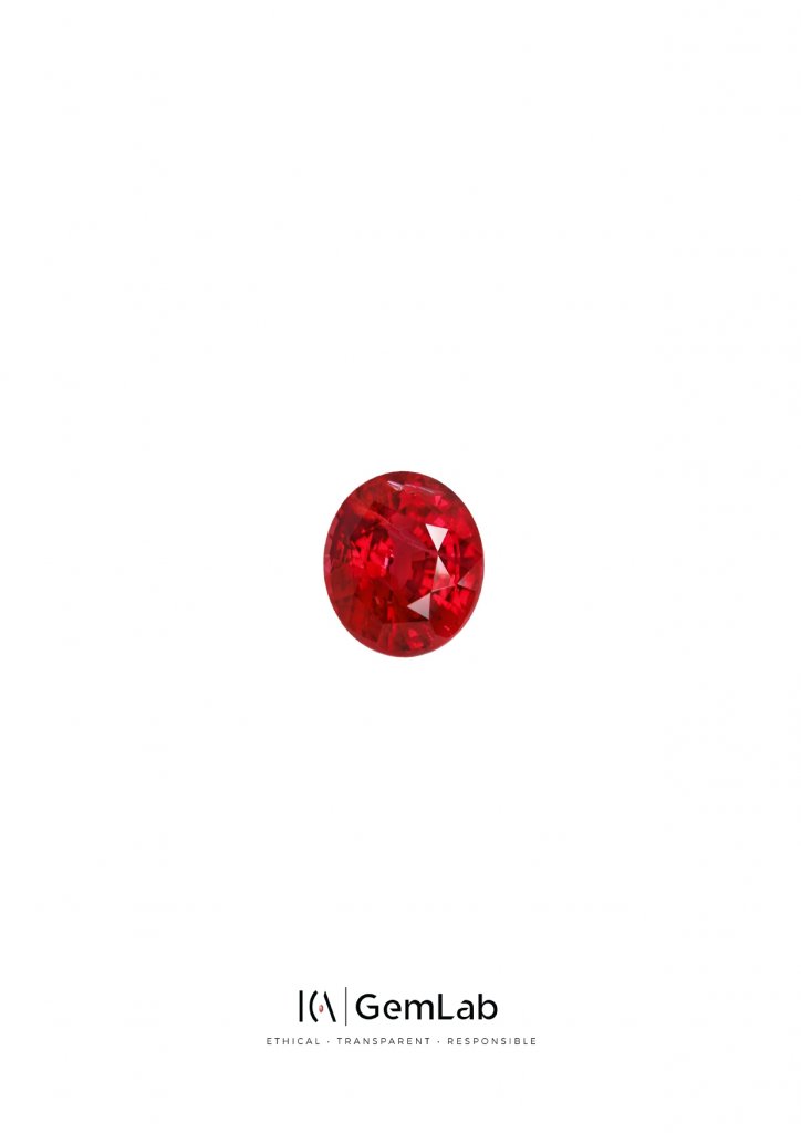 Rubis unique de taille ovale rouge vif vibrant non chauffé de 6,06 carats, GRS, Tanzanie Image №10