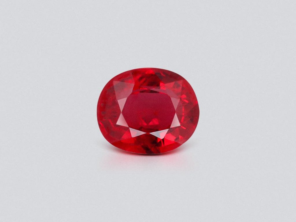 Siamese ruby oval cut 1.58 carats with H(be) refinement, Thailand Image №1