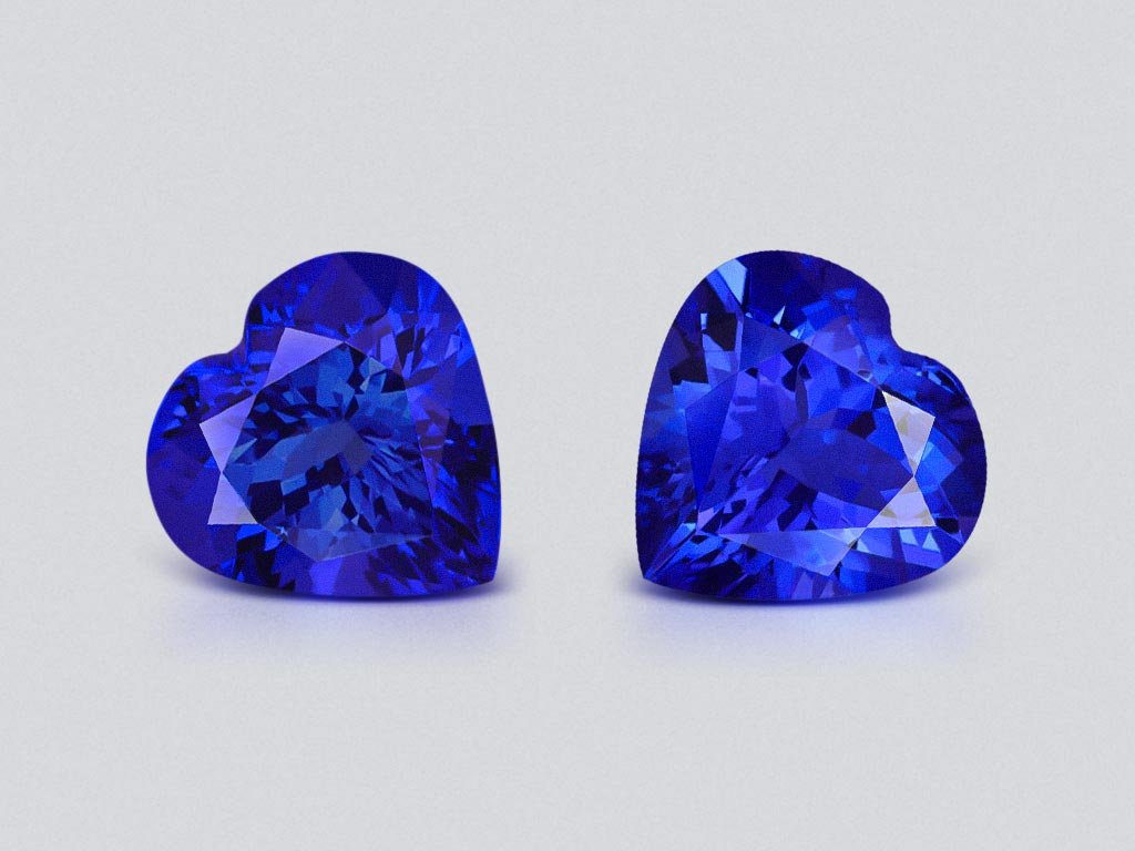 Par de tanzanitas talla corazón 6,67 quilates, Tanzania  Image №1
