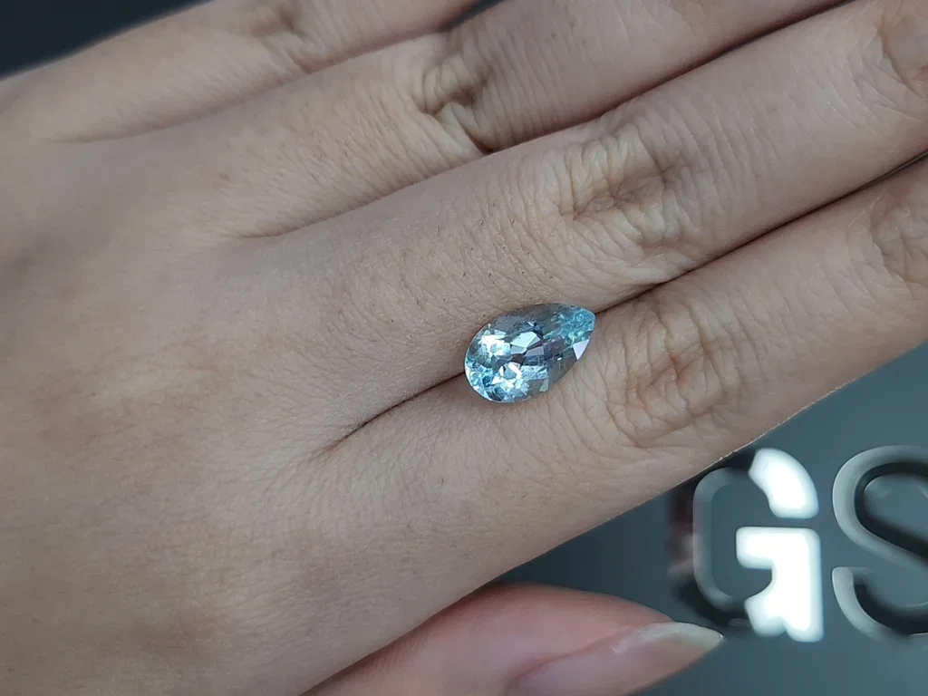 Aigue-marine bleue douce taille poire de 2,43 carats, Afrique Image №2