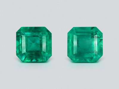 Pair of emeralds asscher cut 1.61 carats, Zambia photo