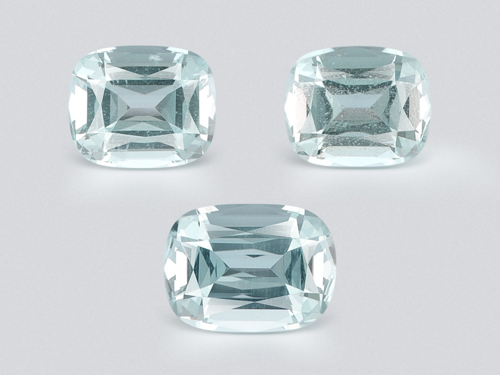 Set of aquamarines cushion cut 12.91 carats, Madagascar Image №1