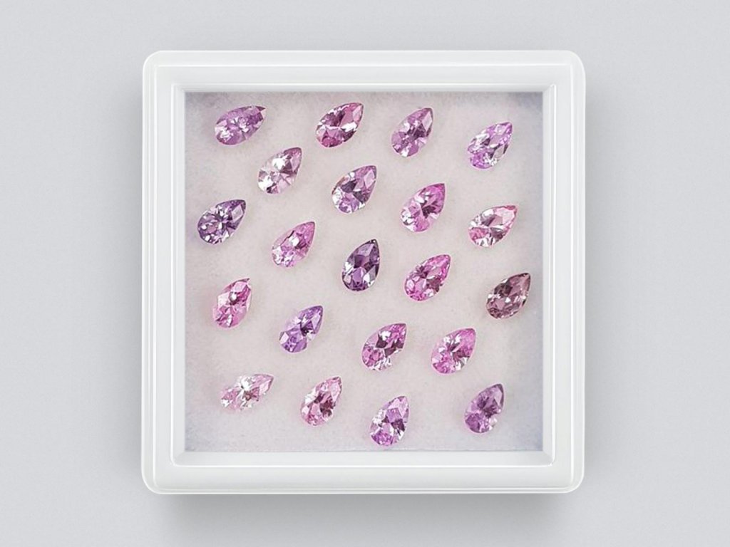 Ensemble de saphirs calibrés 5x3 mm en taille poire 4,94 carats/21 pcs. Image №1