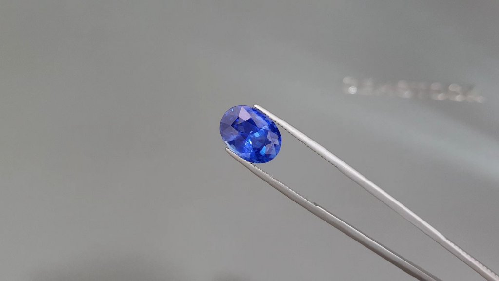 Intense Cornflower blue sapphire 7.52 carats in oval cut, Sri Lanka Image №3