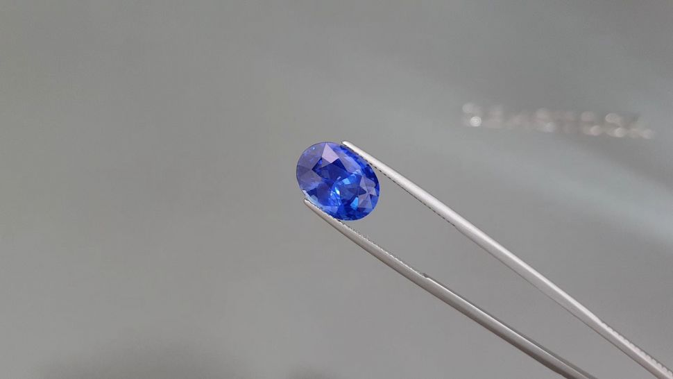 Intense Cornflower blue sapphire 7.52 carats in oval cut, Sri Lanka Image №2
