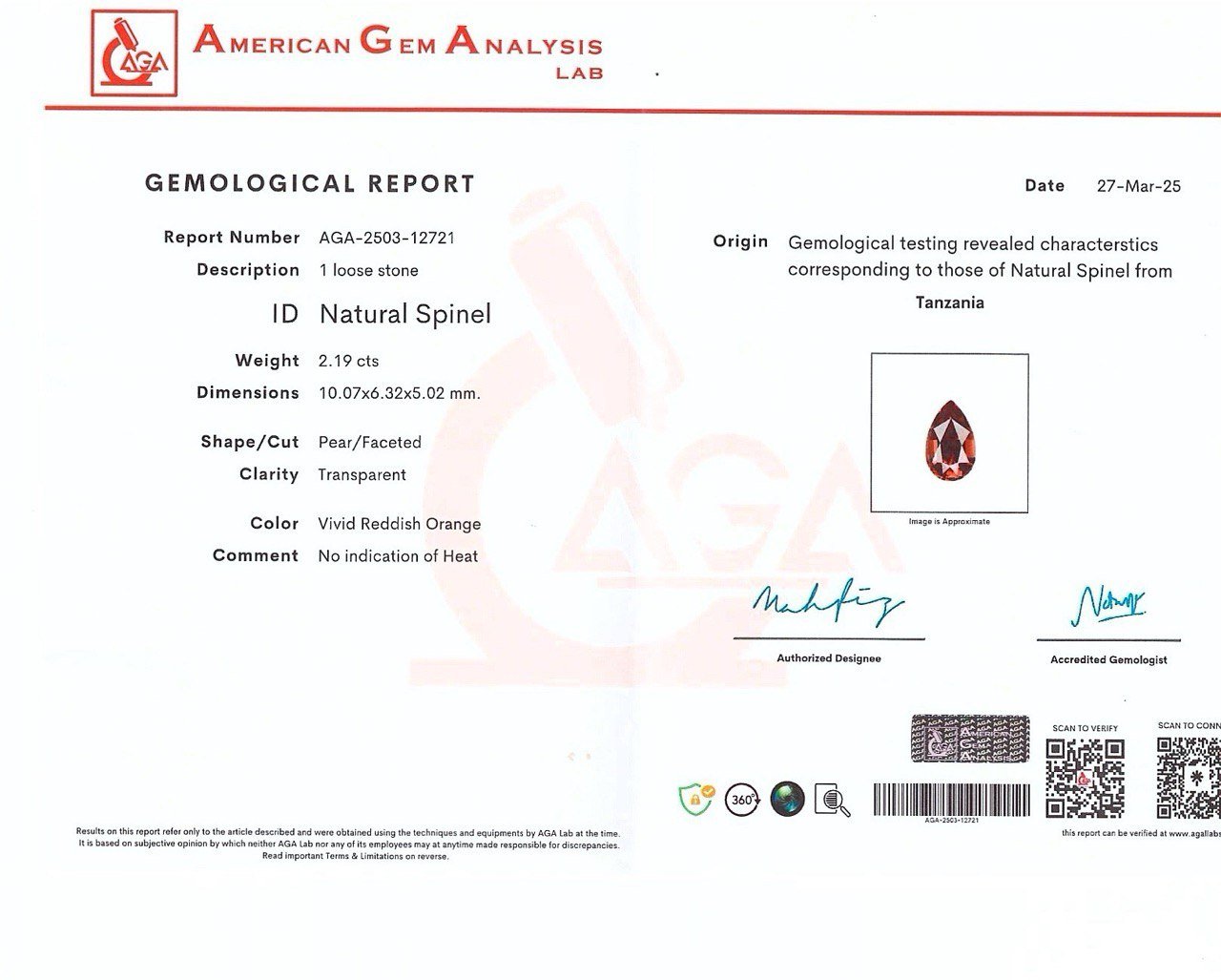 Mahenge-Spinell im birnenschliff leuchtend rosa 2,19 carats, Tansania   Image №6