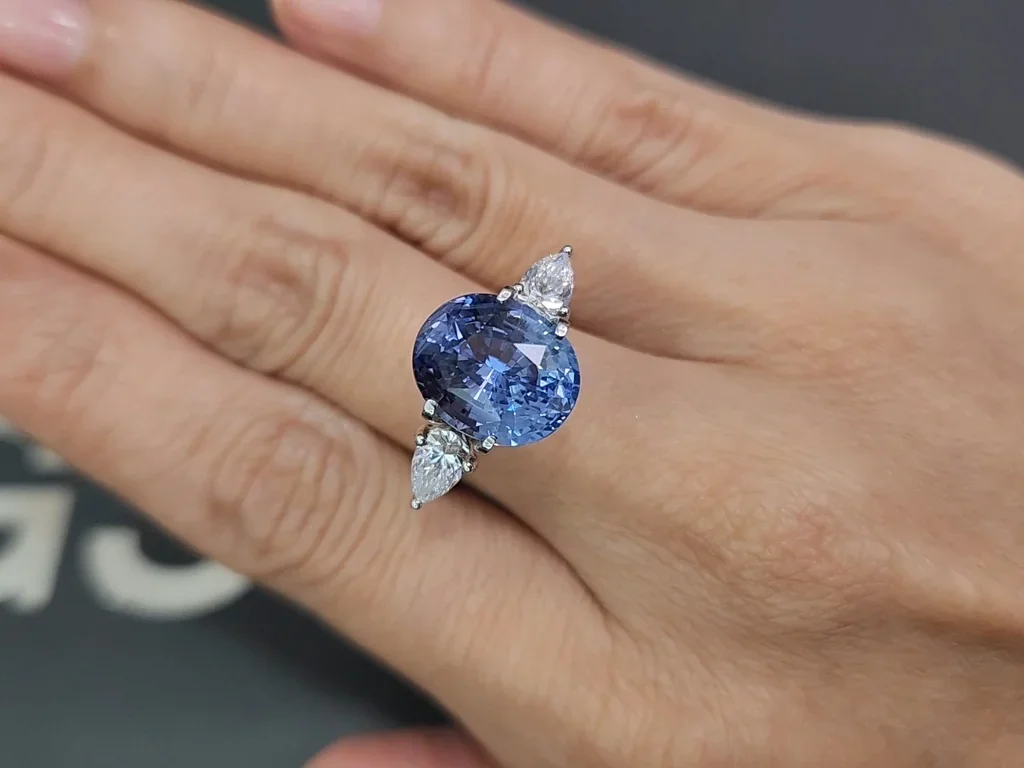 Zafiro azul sin calentar de talla ovalada de 7,55 quilates, Sri Lanka Image №5