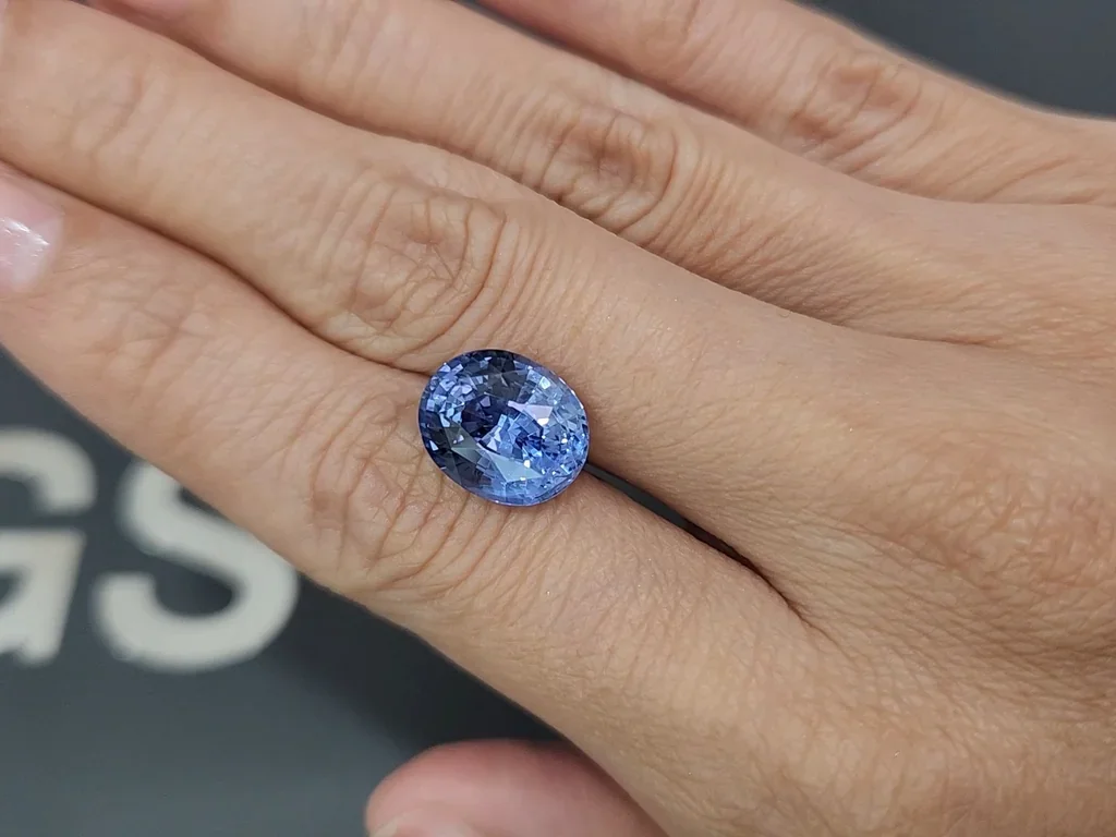 Zafiro azul sin calentar de talla ovalada de 7,55 quilates, Sri Lanka Image №2