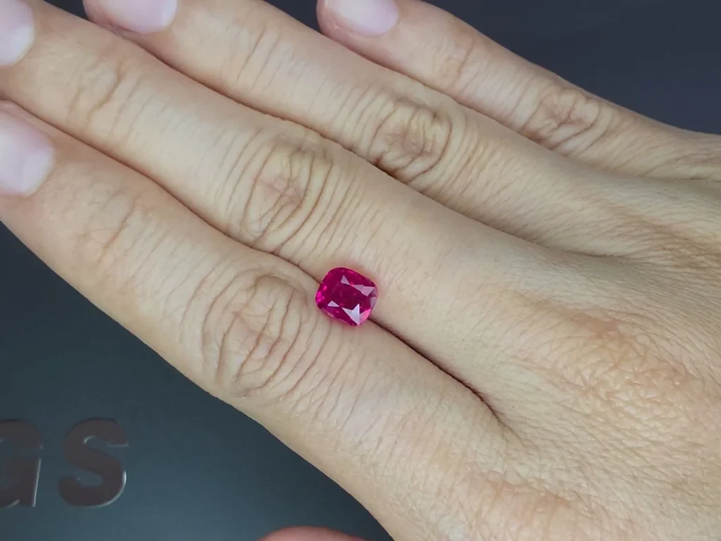 Unheated ruby Vivid pink red cushion cut 2.03 carats, Sri Lanka Image №2