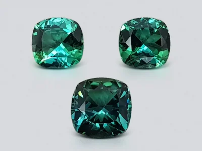 Set of three indigolites 4.28 ct photo