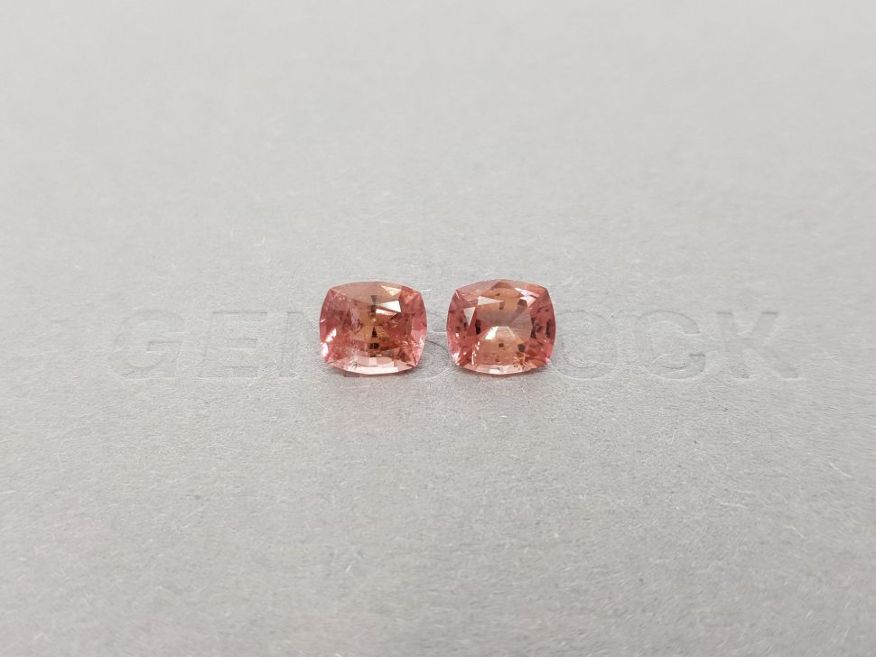Pair of orange-pink tourmalines with color change effect 3.34 ct Image №1