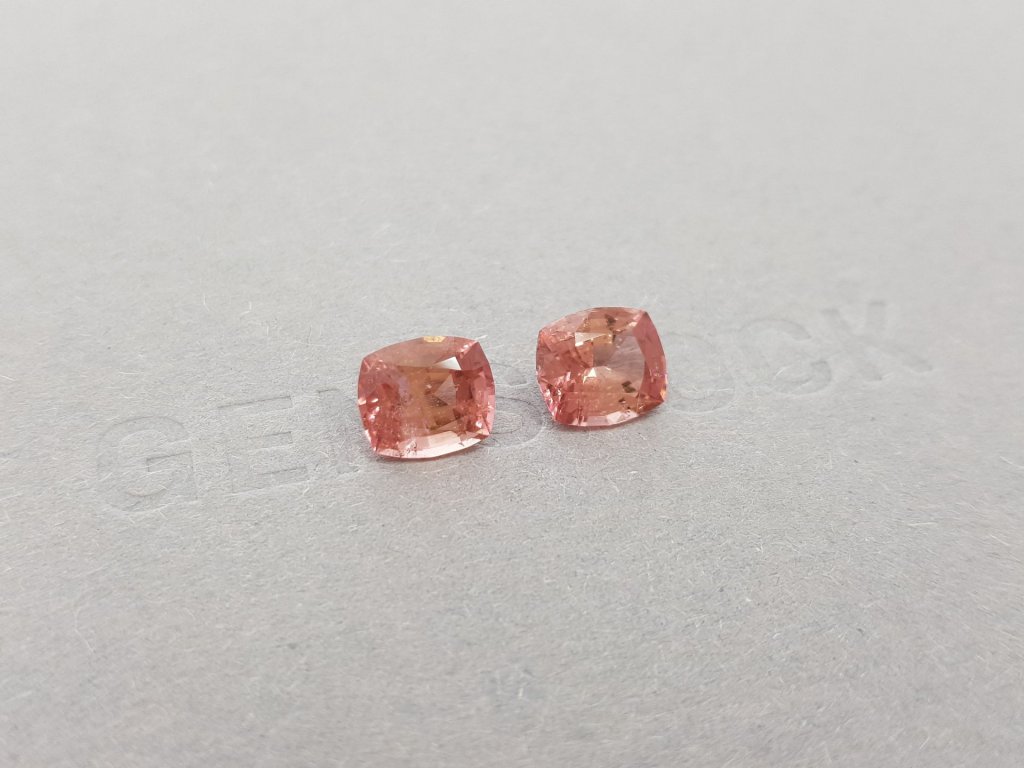 Pair of orange-pink tourmalines with color change effect 3.34 ct Image №2