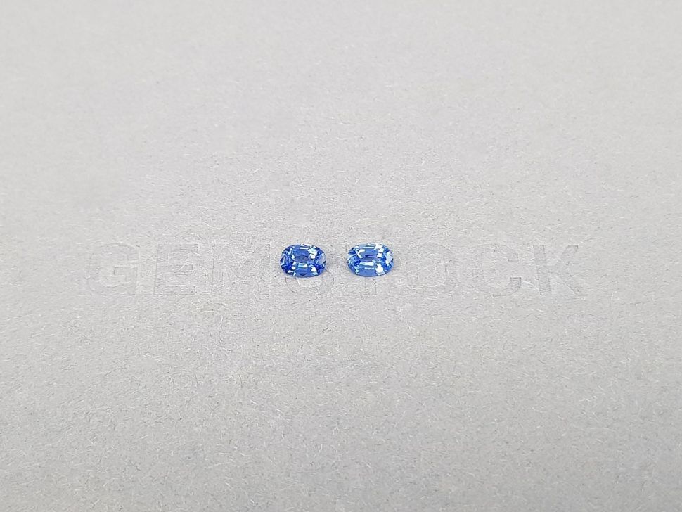 Pair of oval cut Cornflower Blue sapphires 0.53 ct, Sri Lanka Image №1