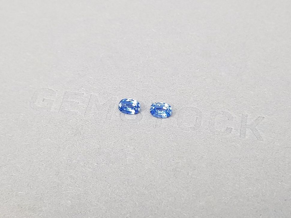 Pair of oval cut Cornflower Blue sapphires 0.53 ct, Sri Lanka Image №3