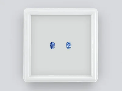 Pair of oval cut Cornflower Blue sapphires 0.53 ct, Sri Lanka photo