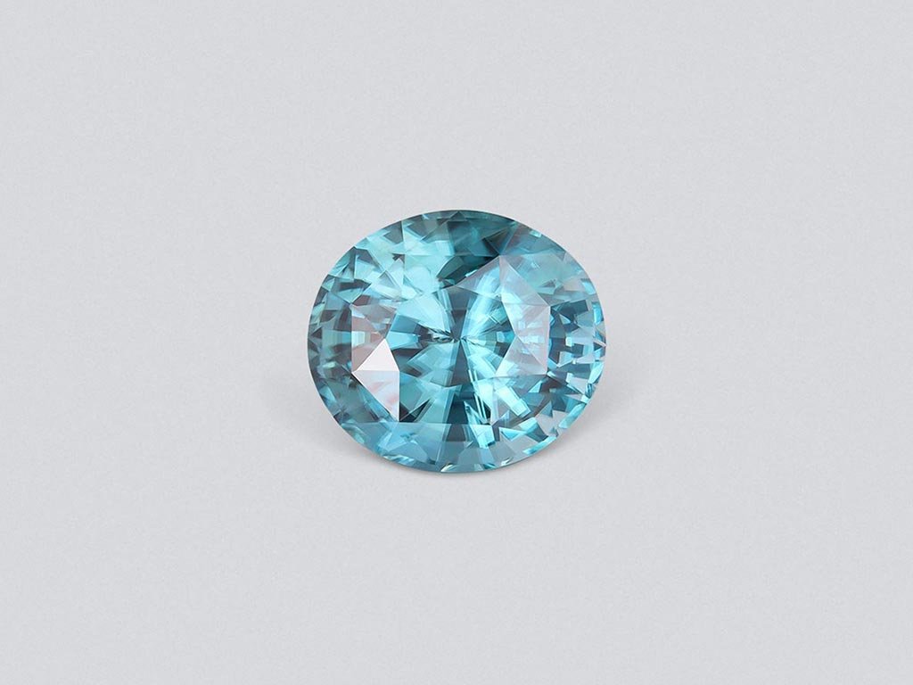 Natural blue zircon in oval cut 2.92 ct, Cambodia Image №1