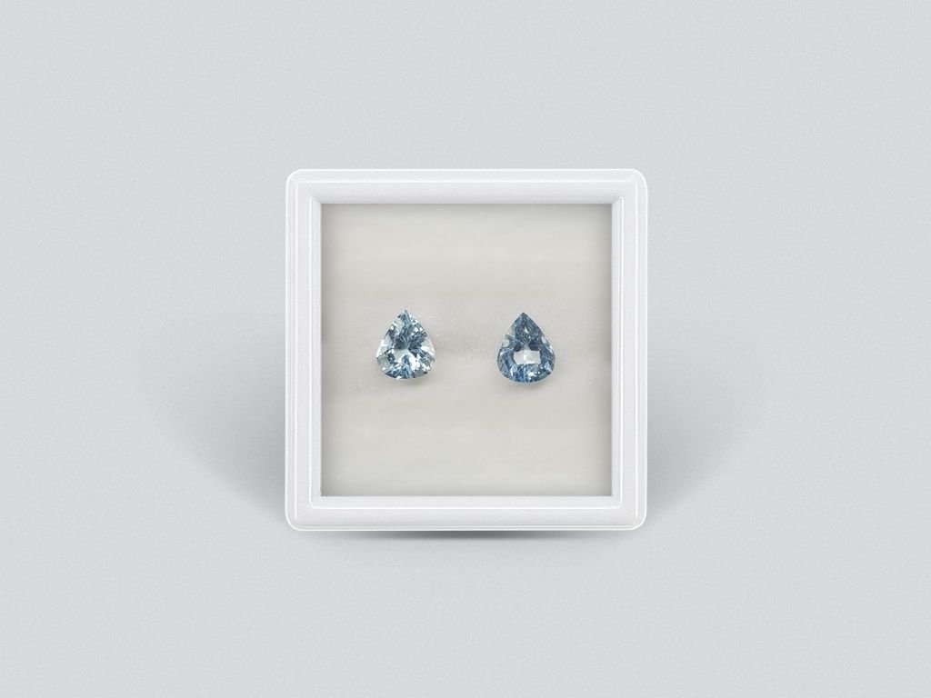 Pair of pear cut aquamarines 2.02 carats Image №1