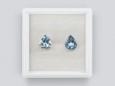 Pair of pear cut aquamarines 2.02 carats photo