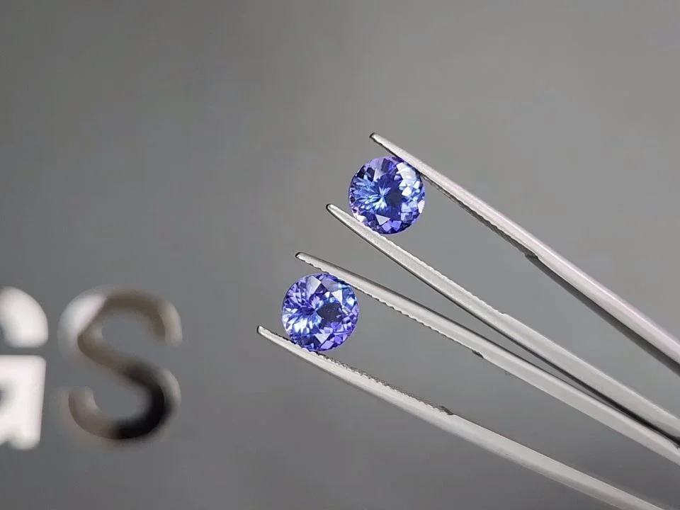 Paar tansanite im kreisschliff 4,04 karat, Tansania  Image №3