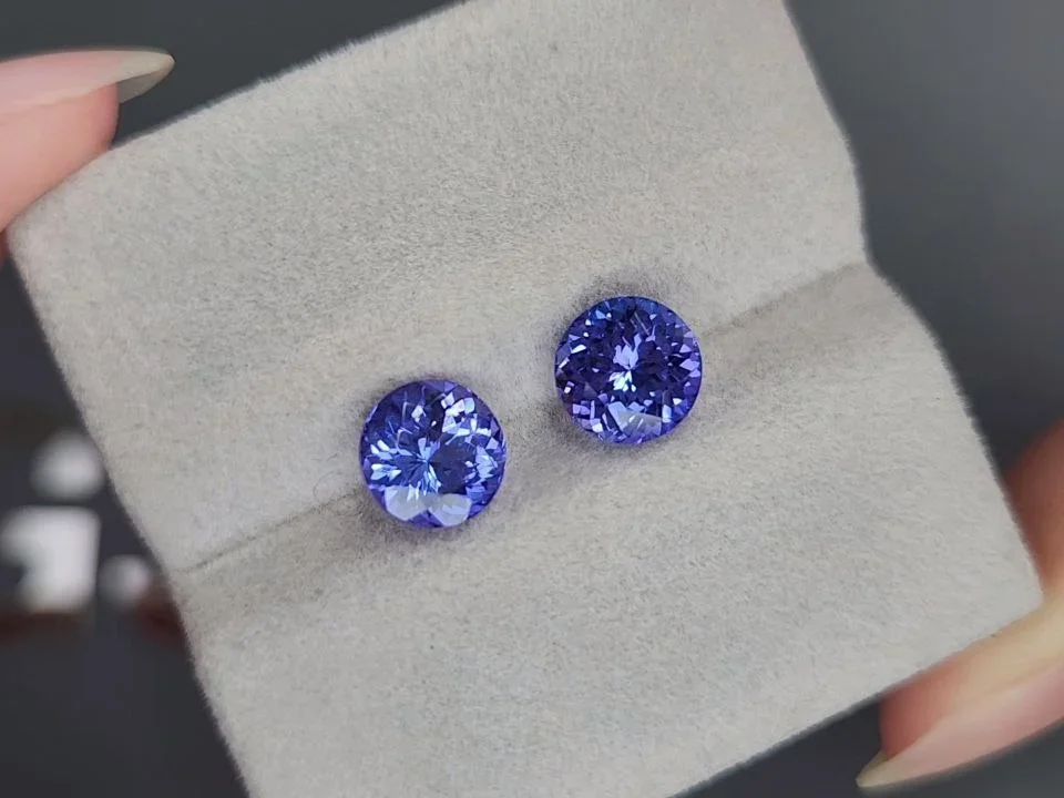 Paar tansanite im kreisschliff 4,04 karat, Tansania  Image №4