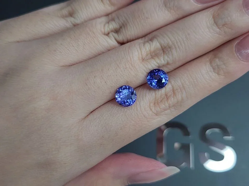 Paar tansanite im kreisschliff 4,04 karat, Tansania  Image №2