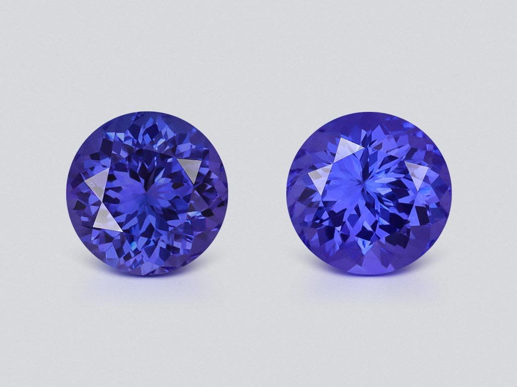 Paar tansanite im kreisschliff 4,04 karat, Tansania  Image №1