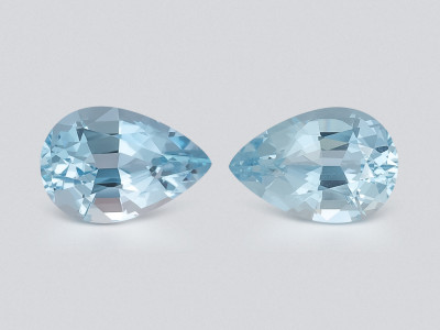 Paar birnenförmig geschliffene aquamarine 2,18 karat, Mosambik photo