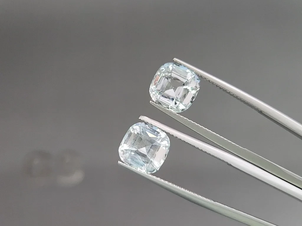 Set of aquamarines cushion cut 10.95 carats, Madagascar Image №4