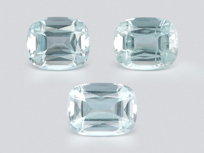 Set of aquamarines cushion cut 10.95 carats, Madagascar photo
