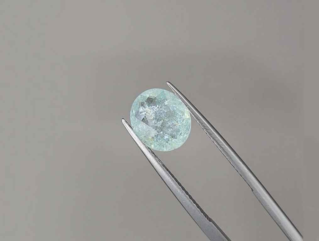 Grünblauer Paraíba-turmalin im ovalschliff von 2,67 karat, Mosambik Image №1